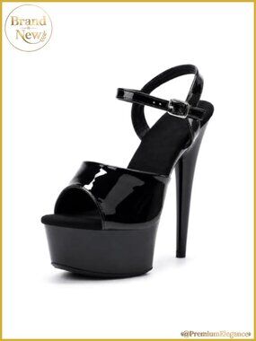 Clear Platform Heels 8-Inch Stiletto Ankle Strap Dance Shoes Non-Slip